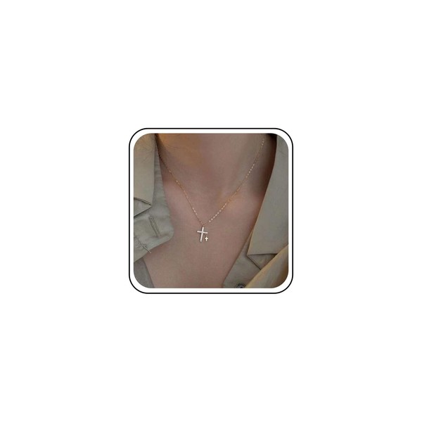 Xduargs Boho Crystal Cross Necklace Choker Vintage Rhinestone Cross Choker