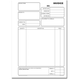 Cherry Carbonless NCR Invoice Book | Duplicate Book | A4 | 50 Sets | **4 Pack** | Perfect for The self-Employed, Small and Larger Businesses |