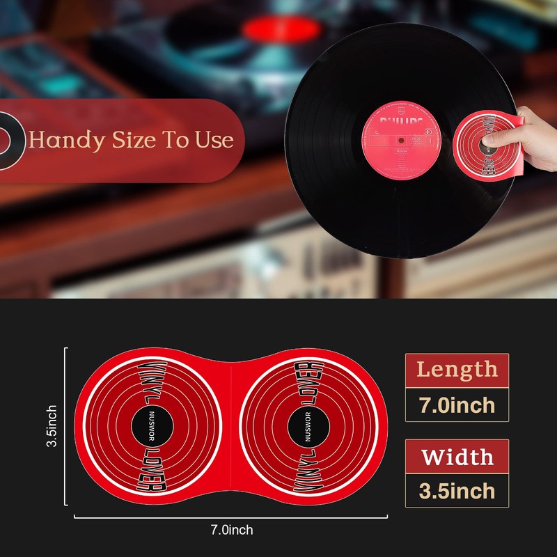 NUSWOR 2pcs Anti-Static Vinyl Record Cleaner & Protector Mat/Mitt -