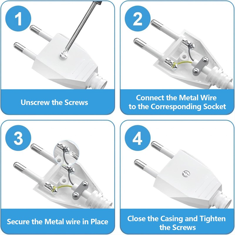 Pack of 4 Euro Plug Flat, Euro Plug Flat 250