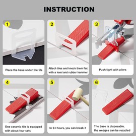 TenKeAuto Tile Leveling System Kit 1/8" 100pcs Tile Spacers Clips + 50pcs Reusable Wedges with Plier Tools Set for Tile Ceramic Stone Installation (151pcs Combo 1/8")