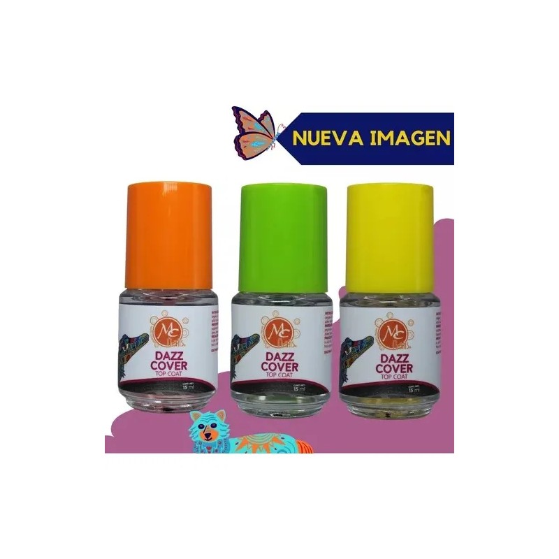 Esmalte Brillante Dazz Cover Top Coat Para Uñas. Mc Nails