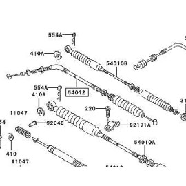 Unbranded NEW Kawasaki Mule 4000 / 4010 Throttle Cable Replaces OEM 54012-0251 - 80" Long