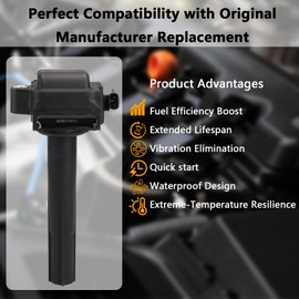 Erovisch UF155 OEM Ignition Coil - Compatible with Toyota Lexus 1996-2001 Camry Sienna Avalon Solara ES300 V6 3.0L - Replaces # UF155 90919-02215 90080-19012