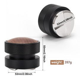 53mm Coffee Distributor and Tamper, Dual Head Espresso Tool with Adjustable Depth - Professional Coffee Leveler and Hand Tamper for 51mm Portafilters, Barista-Grade Espresso Accessory (53mm)