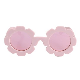 FLJMRAVER Baby Polarizrd Sunglasses with Strap Flexible Bendable Sun Flower Glasses for Newborn Infant Age 0-24 Months(Matte Pink/Pink Mirror)