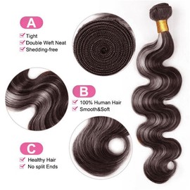 Condescension P4/Grey Human Hair Bundles 26 28 30 inch Jerry Body Wave Human Hair Bundles Highlight Chocolate Grey Unprocessed Soft Sewn In Hair with Double Weft for Black Women