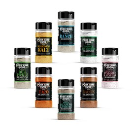 Pork King Good Seasoning Variety 8 Pack for Cooking and Popcorn Seasoning - Keto Friendly, Paleo, No MSG, Gluten Free