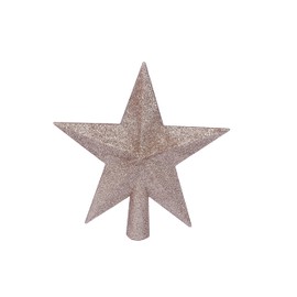 YYCRAFT 10 Inch Glitter Star Tree Topper Christmas Decoration-Champagne