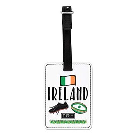 Gift Base Rugby Ireland Visual Luggage Tag with Black Strap