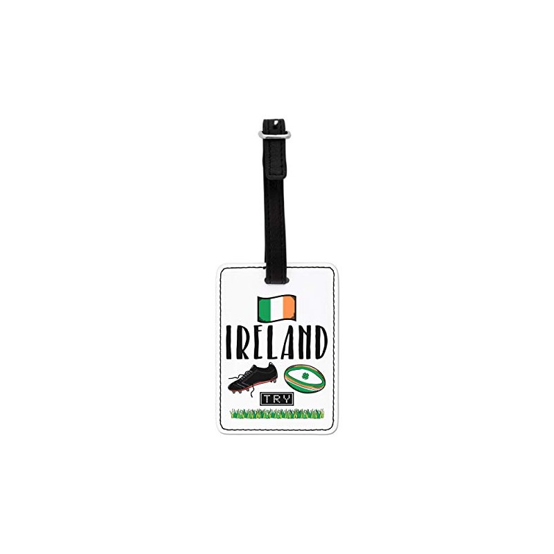 Gift Base Rugby Ireland Visual Luggage Tag with Black Strap