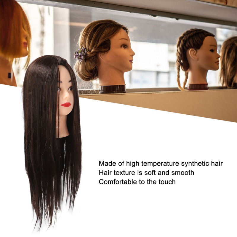 Hairdressing Mannequin Head 63cm Synthetic Fiber Head Styling Middle Part