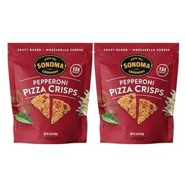 Sonoma Creamery - Pizza Crisps, Pepperoni, 9.5 Oz (2 Count) | Savory Snack Cracker | High Protein | Low Carb | Gluten Free | Wheat Free |Keto Friendly