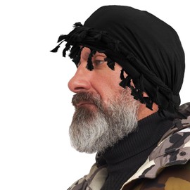 pddstance Tassel Turban for Men,Vintage Twist Head Wraps for Men Satin Lined Head Wraps for Adults Hiking Sports Outdoor Activities (Modal Fabric, Black)