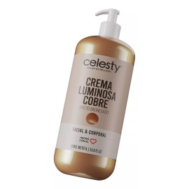 Celesty Crema Luminosa Cobre Glow Copper 1lt Efecto Bronceado