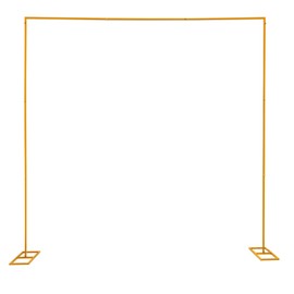 Gold Wedding Arch Backdrop Stand, 9.8FT x 9.8FT Square Metal Arch Party Frame, Adjustable Height Backdrop Stand Heavy Duty with Base for Weddings Anniversaries Birthday Partie(Mustard Yellow)