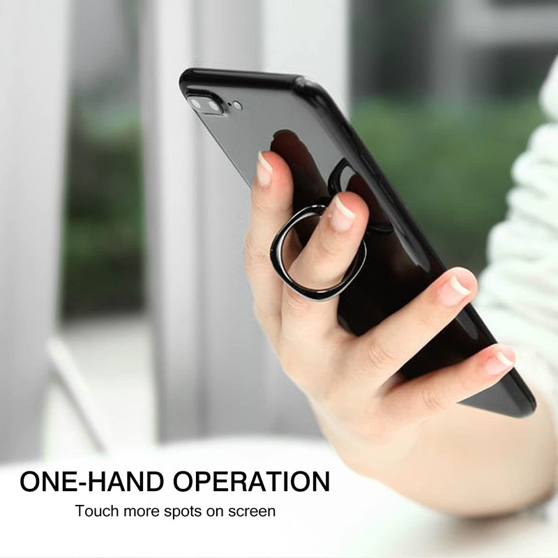 [2 Pack] Glossy Rounded Edges Cell Phone Ring Holder Stand,360