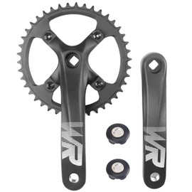 MEGHNA Bicycle Crankset Set 170 mm Crankset 42T Universal for Single Speed and 6/7/8/9/10/11 Speed Bike, MTB BMX Road Bike (Black)