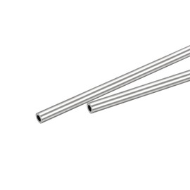 sourcing map Set of 2 stainless steel tubes, 4 mm x 1 mm x 250 mm, round pipe, stainless steel, V4A stainless steel round pipe, WST 1.4401, spacer sleeves, 316 pipe, round profile for stairs, balcony