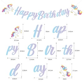 Shalve Unicorn Birthday Party Decorations Supplies with Birthday Unicorn Banner and Unicorn Hanging Swirl Stars, Rainbows, Diamonds, Clouds Favors decor