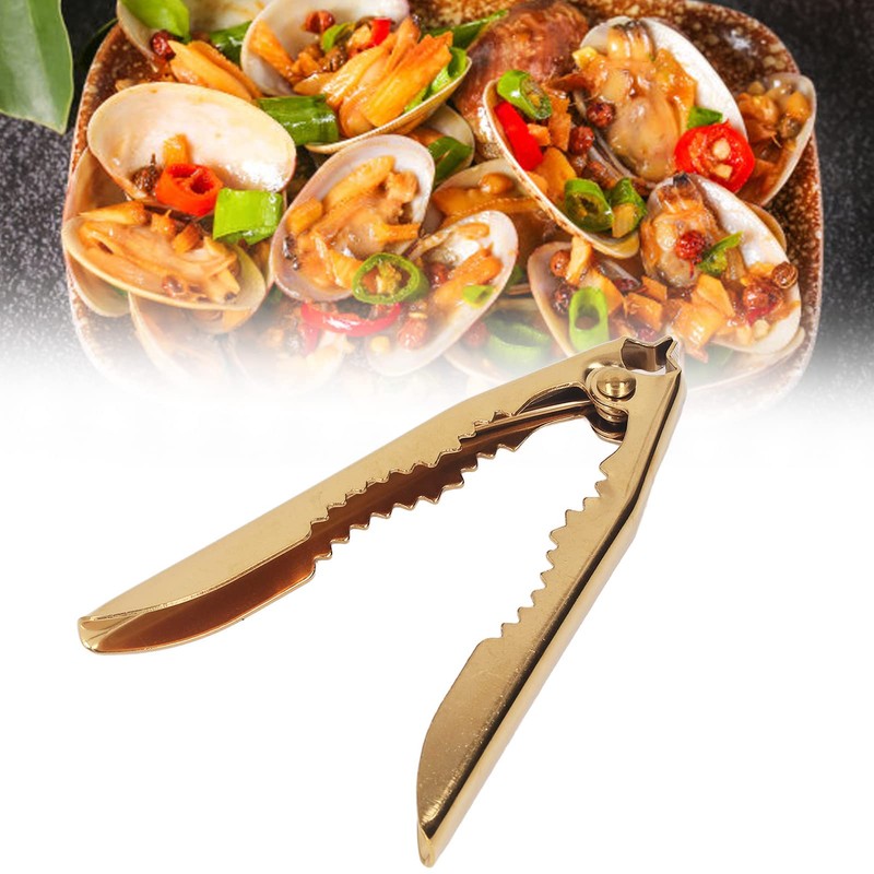 NutCracker, Stainless Steel Gold Nut Cracker Tool Crab Cracker Portable