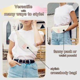 Preppy Birthday Gifts for Women Lady Cute Initial Letter Fanny Pack Sling Bag Trendy Stuff Travel Essentials,Beige H