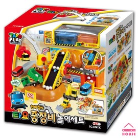 ICONIX Tayo the Little Bus Heavy Equipment Play Set with 1 Tayo Mini Car