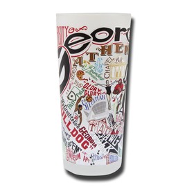 Catstudio Drinking Glass, University of Georgia Glass Cup for Kitchen, Bar Glass Drinking Glasses, Everyday Drinking Cup or Cocktail Glass, 15oz Dishwasher Safe Glass Tumbler for UGA Alumni