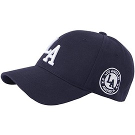 RaOn B272 New LA Embroidery Los Angeles Patch Major Ball Cap Baseball Hat Truckers (Navy)