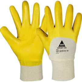 12 Pairs Rabbit Safety Erfurt Lite Nitrile Work Gloves, Partially Coated, Oil-Resistant Nitrile Gloves with Knitted Cuff, Size M (08)