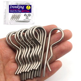Ironking 8Pcs Heavy Duty Hitch Pins Clip R Clips Cotter Pins, Stainless Steel Spring Retaining Wire Hair Pins， Large for Trailer Tractors Mower Carts Truck Pin Clip，Strong Spring Tension M3x70mm
