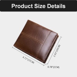 East Rain RFID Vintage Patchwork Style Cowhide Wallet Credit Card Holders, Coffee, Casual