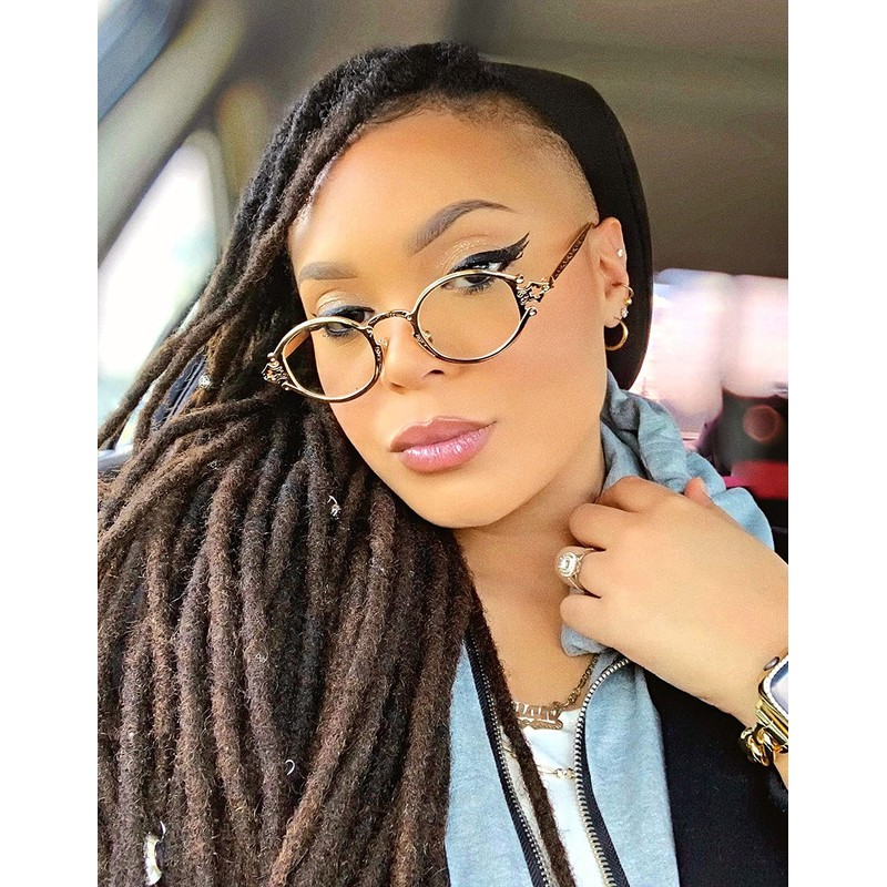 VOOGLAM Retro Round Blue Light Blocking Glasses for Women Men