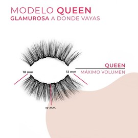 Pestañas Magnéticas Premium EVERBELLE 3pack + Delineador Queen