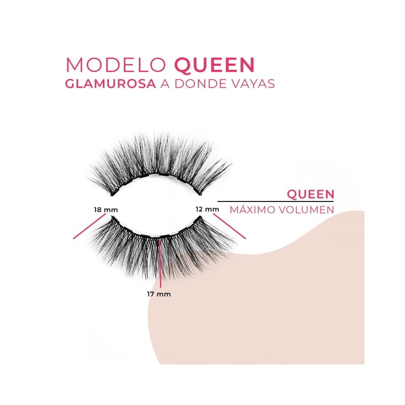 Pestañas Magnéticas Premium EVERBELLE 3pack + Delineador Queen