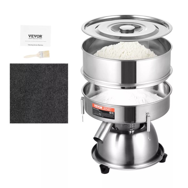 VEVOR Electric Vibrating Sieve Machine with 40+60 Mesh Automatic Sifter