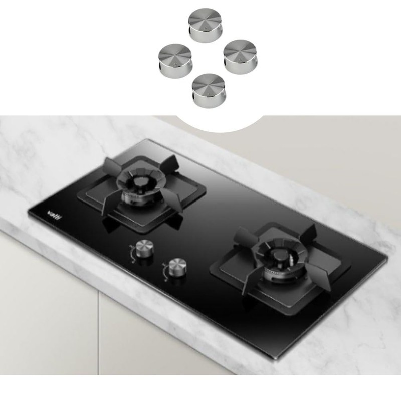 FUNNTY metal gas stove knobs, 4 Pack 6mm Zinc Alloy
