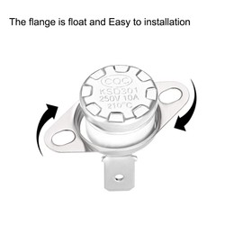 uxcell KSD301 Thermostat 210°C/410°F 10A Normally Closed N.C Adjust Snap Disc Temperature Switch 2pcs