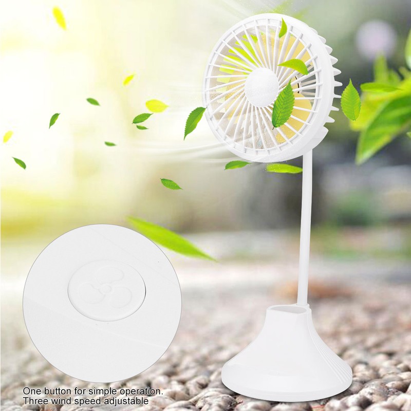 1Pc Mini Desktop Fan with Rechargeable USB and Table Night