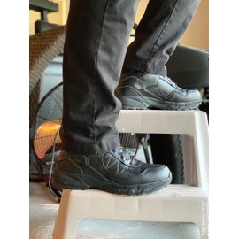 Shoes for Crews Piston Low, Men's, Women's, Unisex Soft Toe Slip Resistant Work Shoes, Water Resistant, Black, Men's 15 / Women's 16.5 Wide