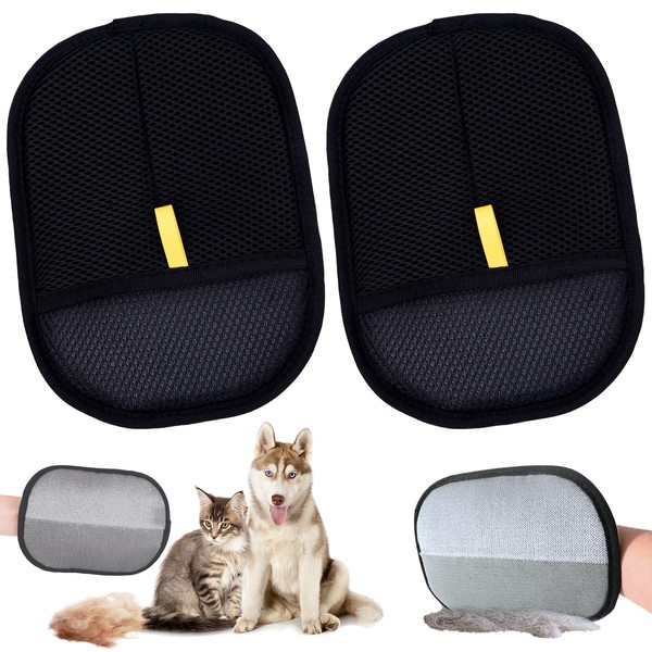 HBSFBH Double-Sided Anti-Static Pet Gloves, Pack of 2 Double-Sided Detangling
