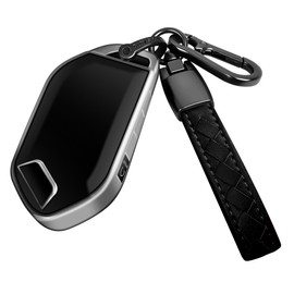 Sindeda for Kia Key Fob Cover with Keychain Soft Full Protection Key Shell Key Case Compatible with 2023 2024 Telluride EV5 Smart Key (Silver, 5 Buttons)