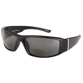 Mass Vision The Contender Polarized Full Frame Sport Wrap Bifocal Sunglasses (Smoke, 2.5)