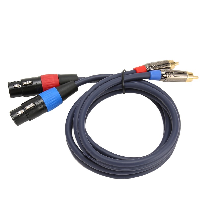 Dual XLR to RCA Cable Professional 24K Gold Plated Connector