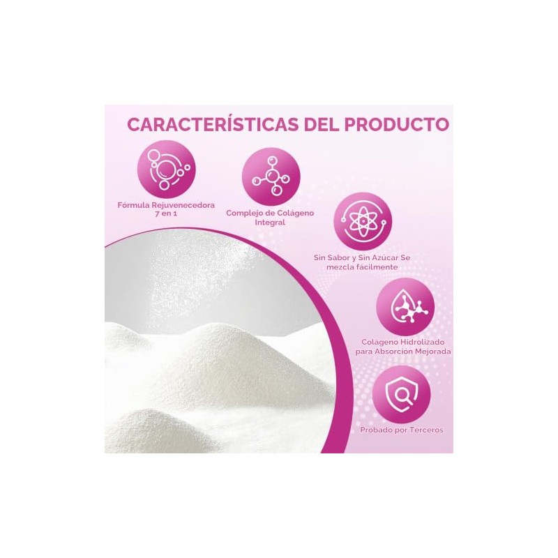 Polvo de péptidos de colágeno múltiple, 16 oz - Suplemento