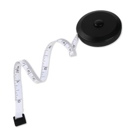 Benrii Tape Measure 6.6 ft (2 m), Black, Double-Sided Scale Tape Measure with Retractable Button for Western Sewing and Sewing, Fits Inches and Centimeters, Lightweight, Portable, Handicrafts, Clothes