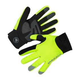 Endura Men's Strike Waterproof Cycling Gloves | MTB | Commute | Road | Warm Gloves | Ergonomic Design | Warmth, Hi-Viz Yellow/Reflective, XS