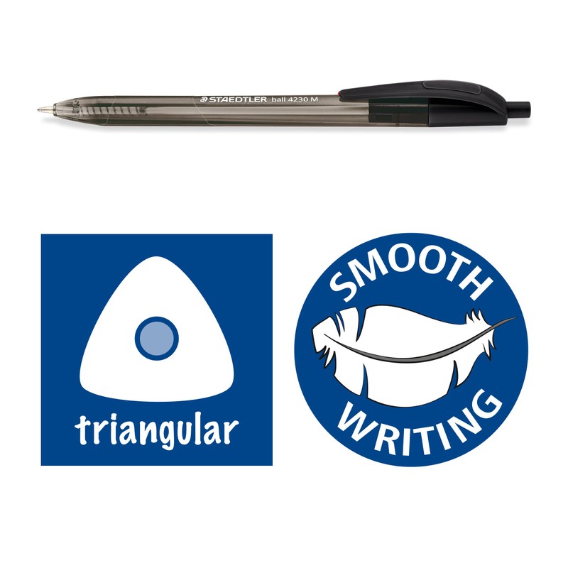 STAEDTLER 4230 M-9 Retractable Rainbow Ballpoint Pen - Black (Box