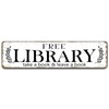12x3 Inch Free library Sign PC Signage Decor for Outdoor