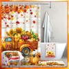 Nuanchu 6 Pcs Shower Curtain Bathroom Set with Bath Mat